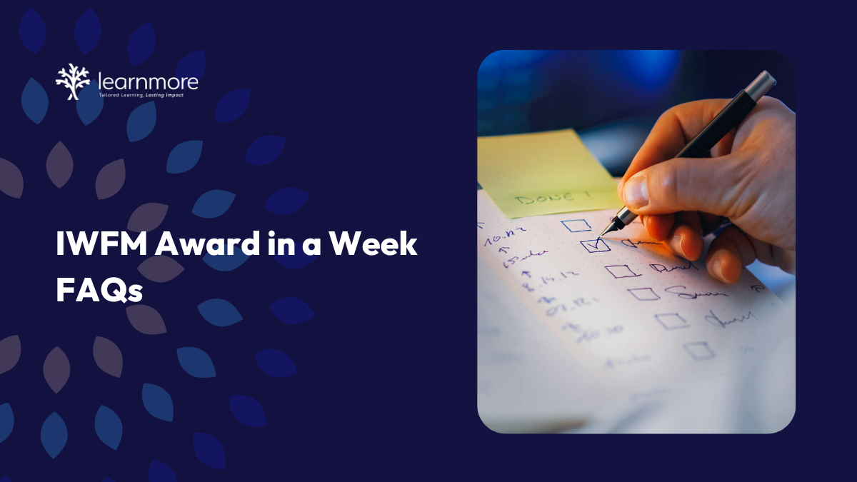 IWFM Award in a Week FAQs. A pen ticking through a question list.